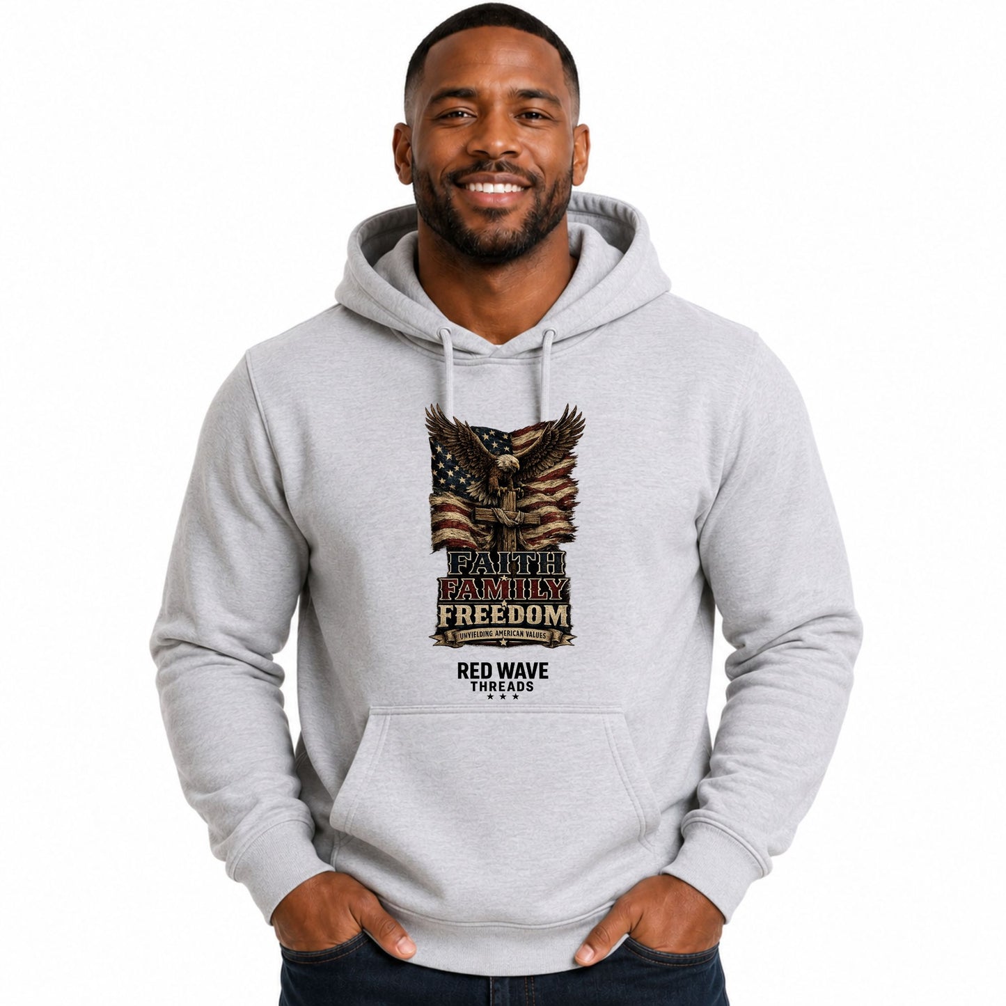 Faith Family Freedom Eagle/Cross Hoodie