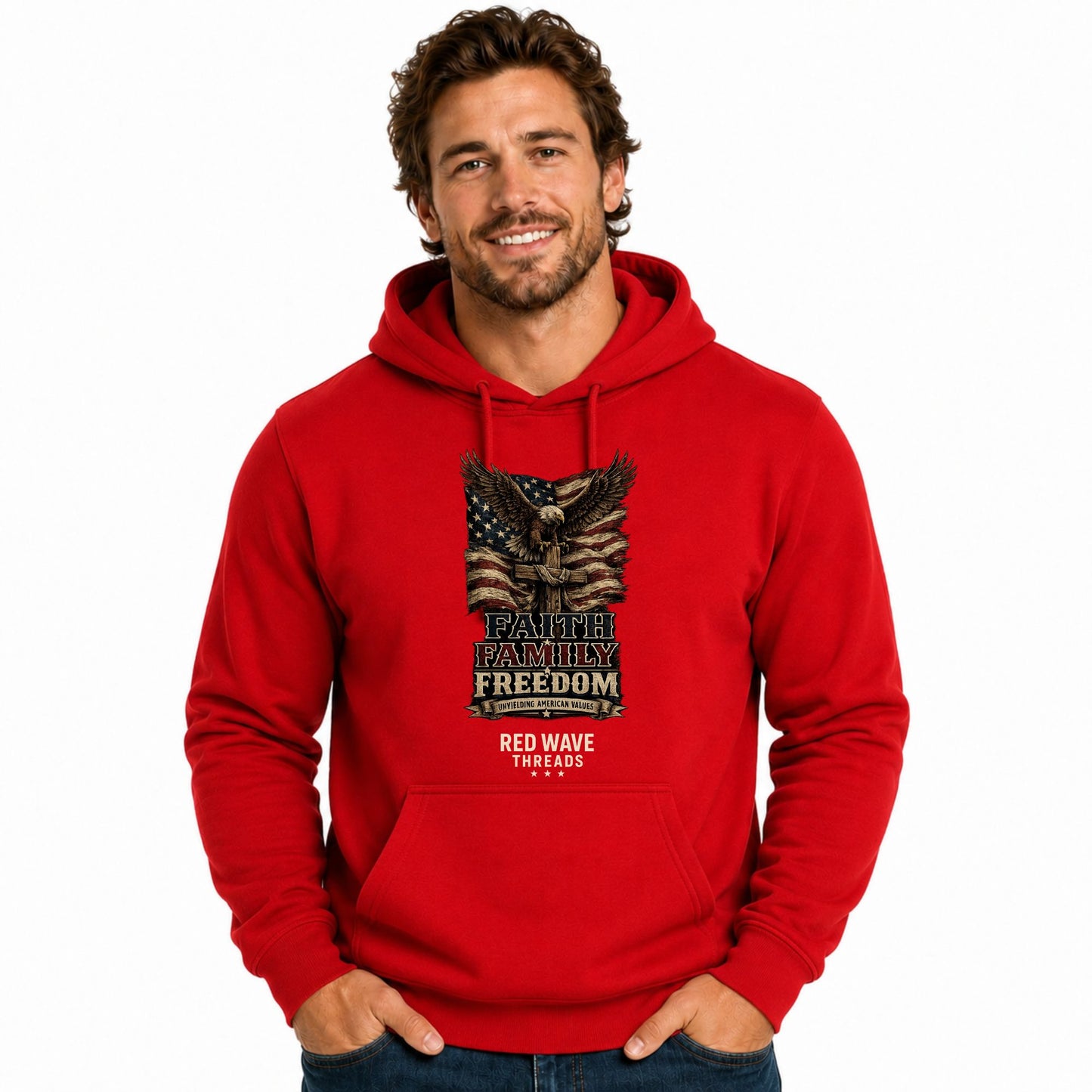 Faith Family Freedom Eagle/Cross Hoodie