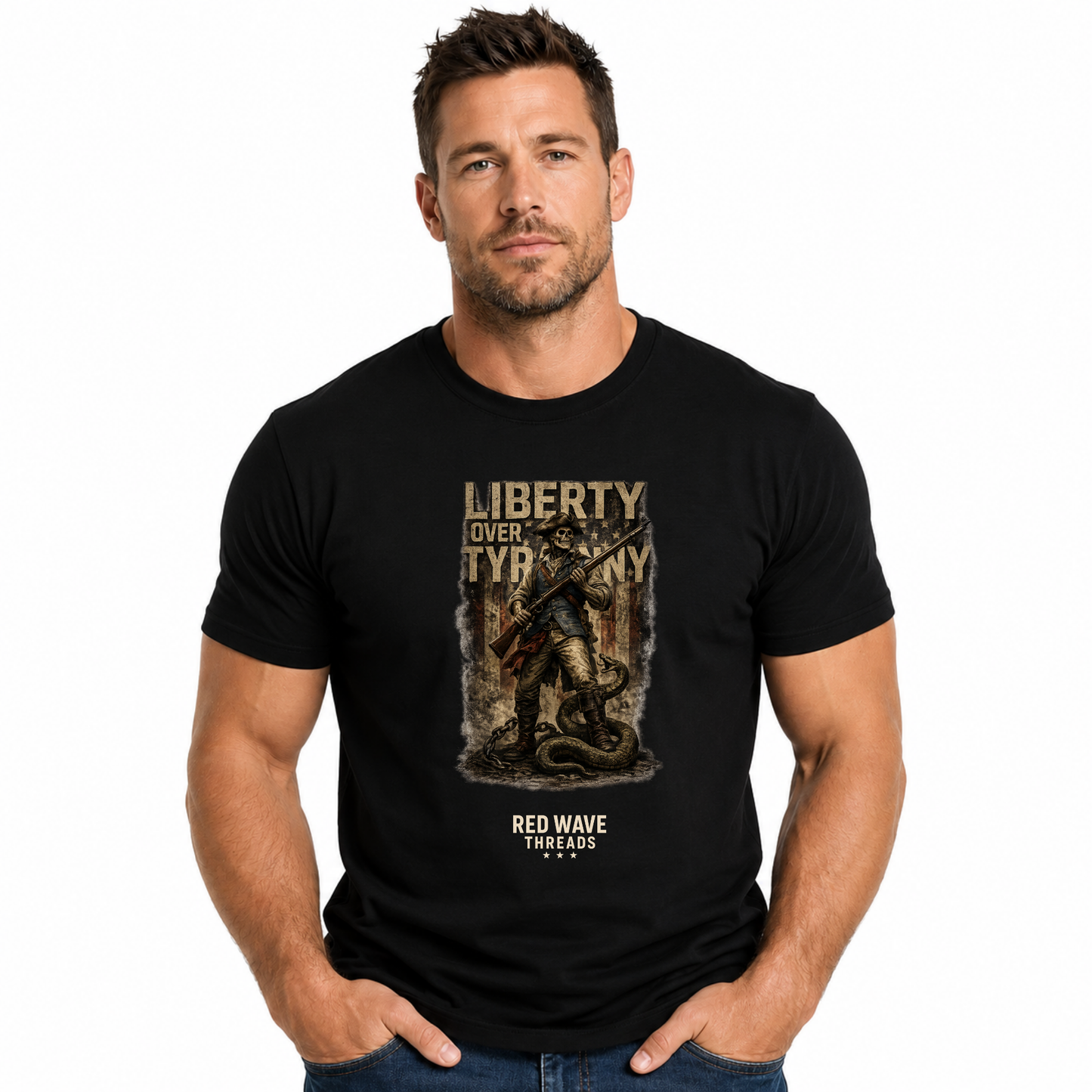Liberty Over Tyranny (Battle Banner Edition) Tshirt